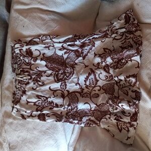 Linen & cotton mid length skirt